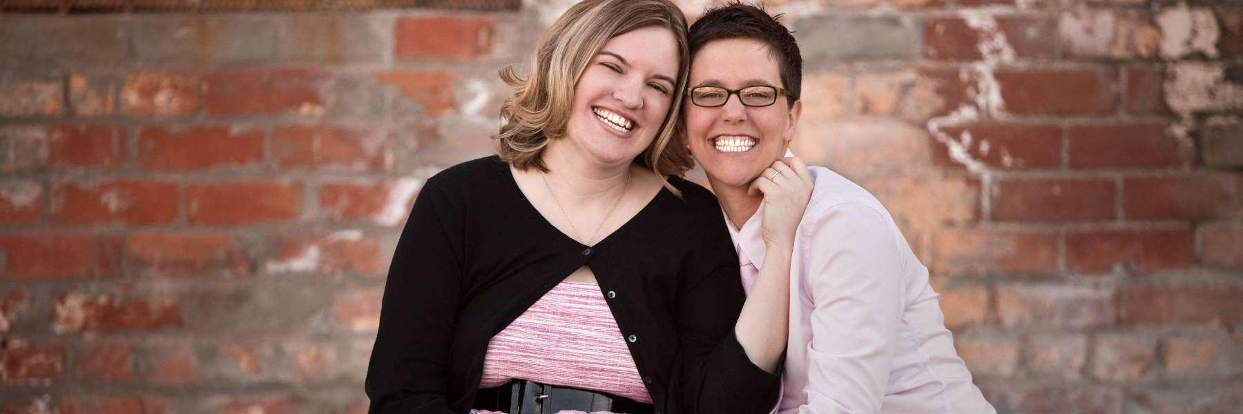 female couple smiling 