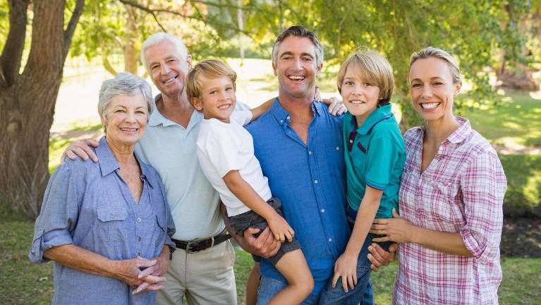 A happy family in Arcadia with excellent dental health