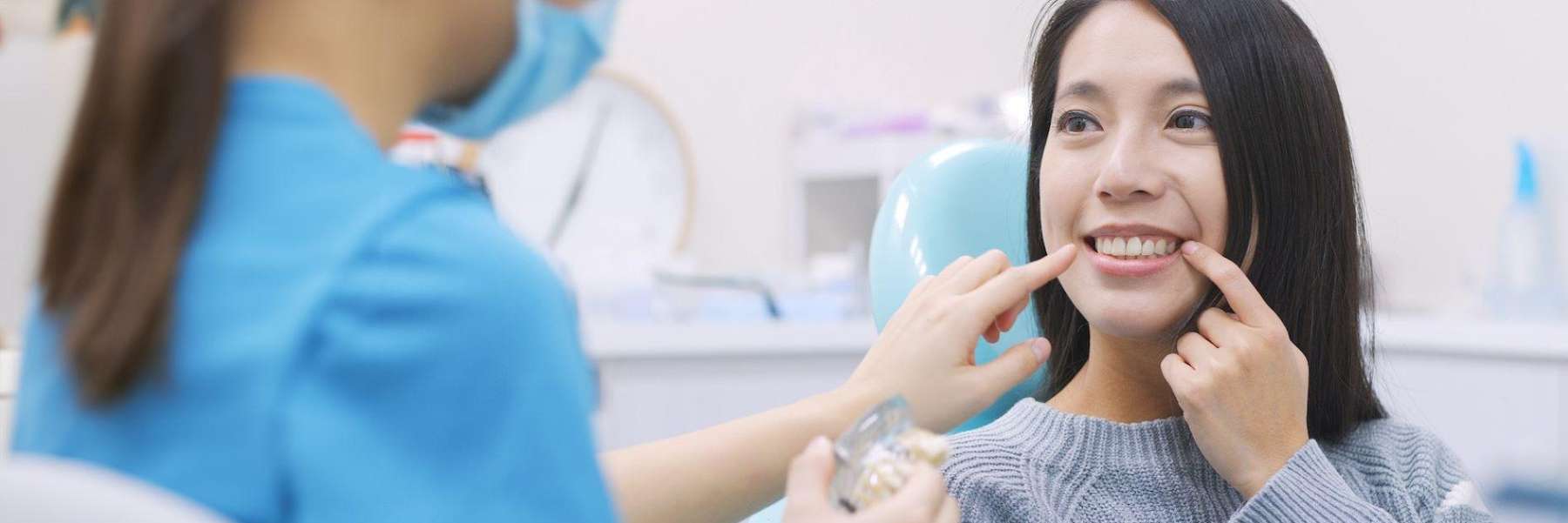 A lady in Phoenix AZ having a check up for her shifting dental crown